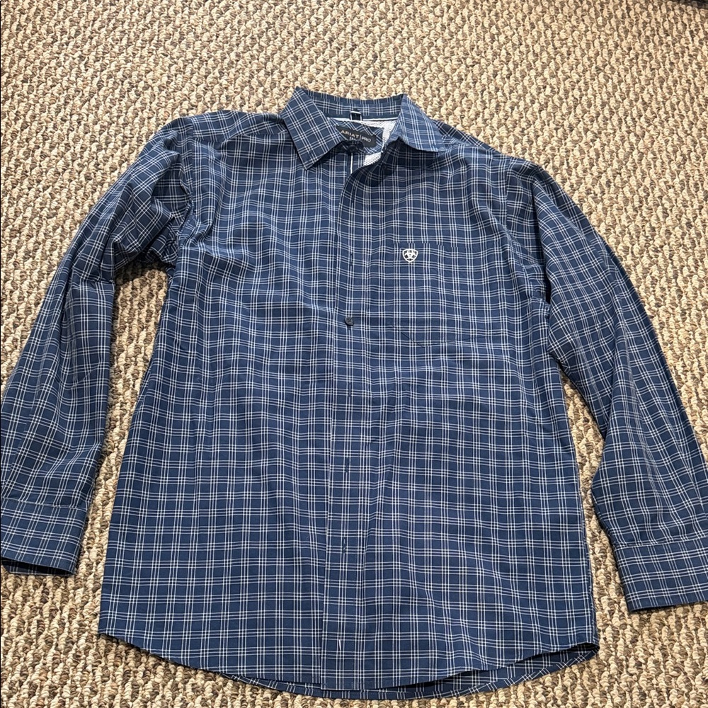 Ariat Navy Plaid Casual Shirt